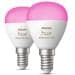 Philips White & Color Ambiance LED Lampe, 5,1W, E14, 470lm, Tropfenform, Doppelpack (929003573602)