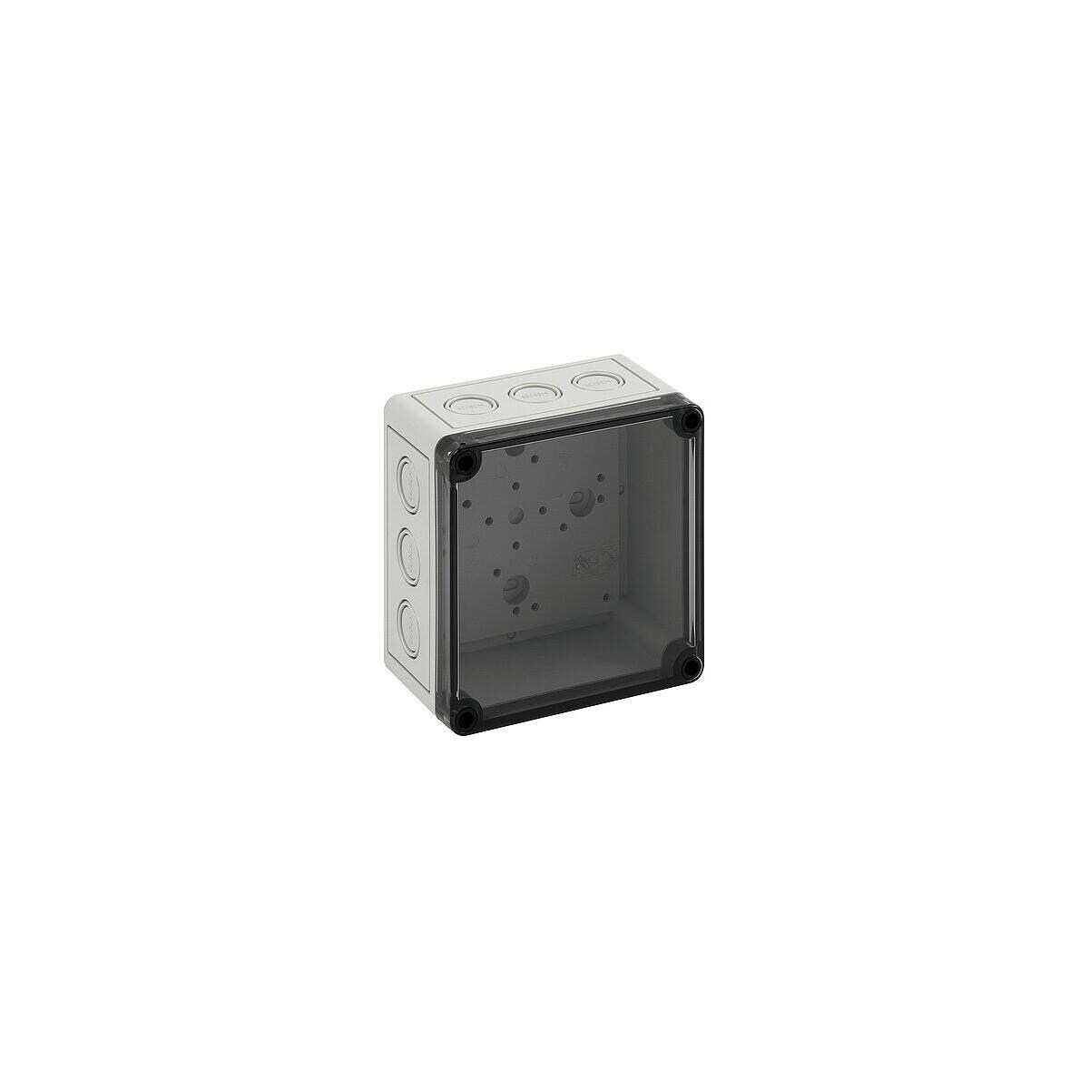 Spelsberg TK PS 1313-7-tm Leergehäuse, metrische Vorprägungen, IP66, 130x130x75 mm, grau/transparent (10600501)