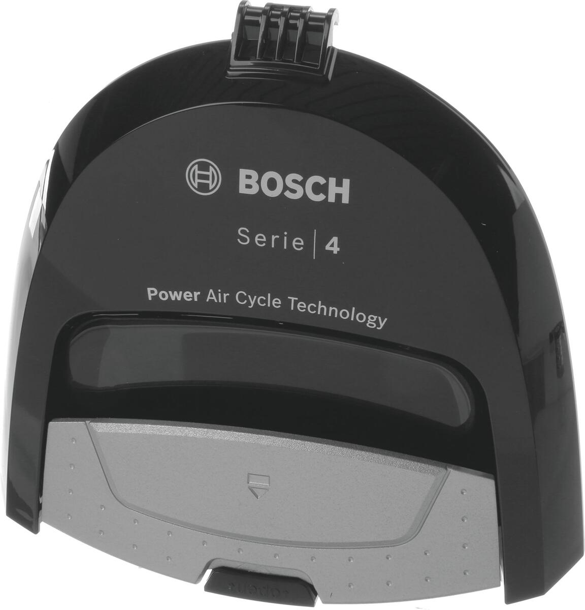 Bosch Siemens 12037184 Deckel, Deckel-Staubbox vst.incl. Verschlusshebel wh-alu, schwarz; BOSCH Easyy"y ProEnergy