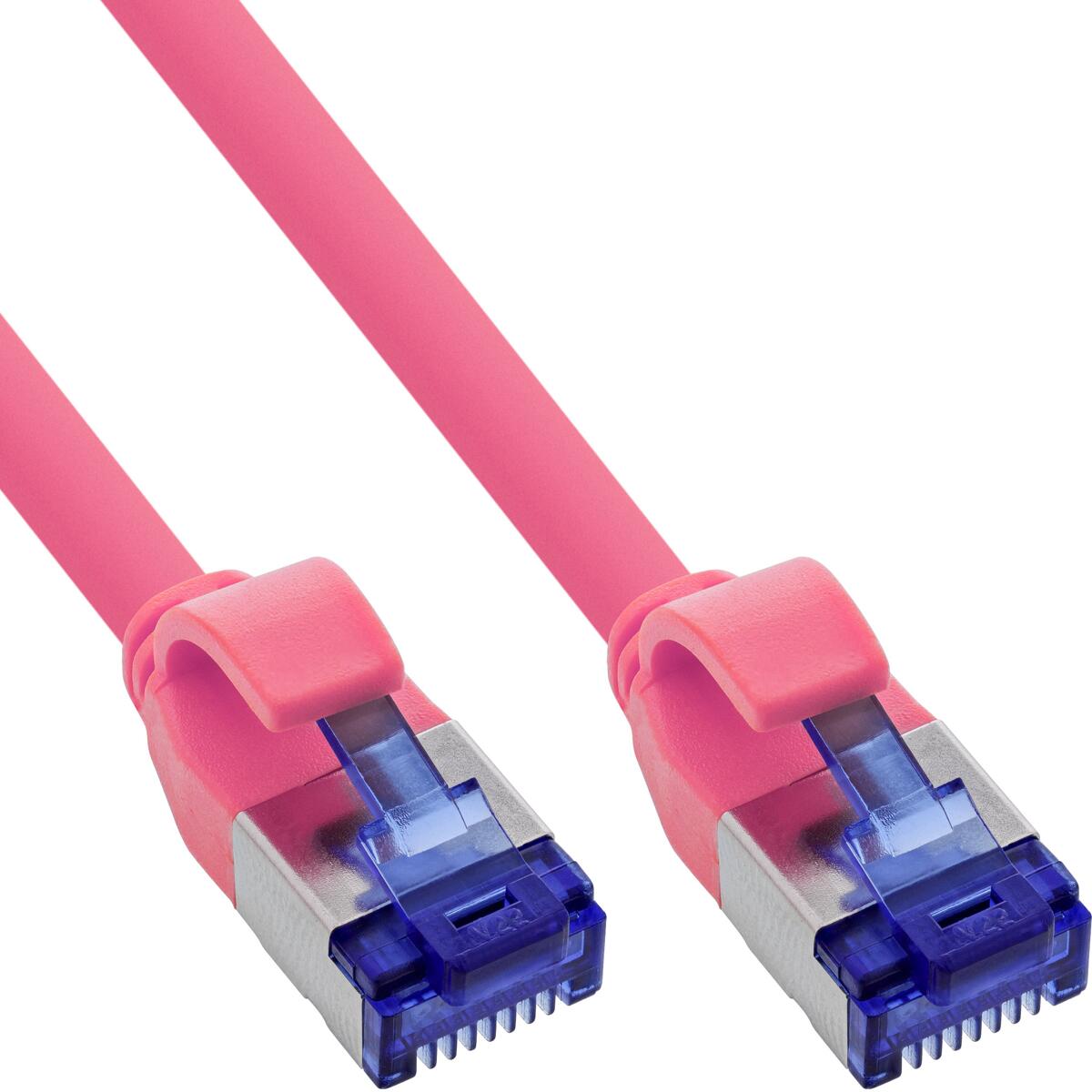 InLine Patchkabel Slim, Cat.6A, S/FTP, TPE (LSZH) flexibel, PoE, magenta, 2m (74902M)