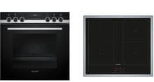 Siemens EQ522DB1ZM A+ Herdset mit Induktionskochfeld (HE517BBS4, EM645CQB6E), 59,4 cm breit, 71 L, 7 Heizarten, Edelstahl/schwarz