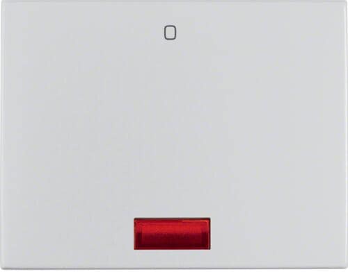 Berker 14177103 Wippe mit roter Linse und Aufdruck "0", K.5, alu, Aluminium eloxiert