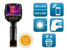 Testo 883-1 Set Wärmebildkamera, 30°+12° Objektiv, 320x240 Pixel, 27 Hz, Laser (0563 8830)