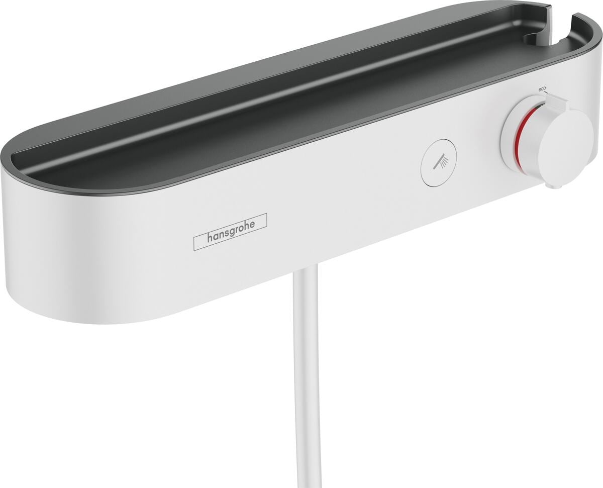 hansgrohe ShowerTablet Select Duschthermostat 400 Aufputz, Kunststoff, 16,3 l/min, mit Rückflussverhinderer, Mattweiß, (24360700)