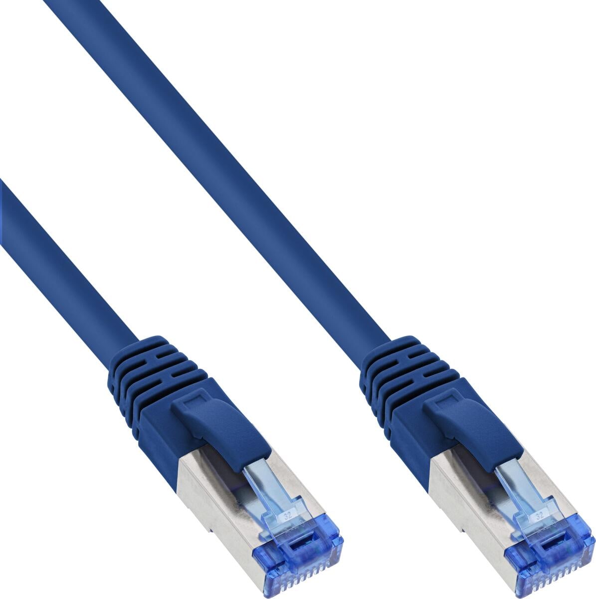 InLine Patchkabel, S/FTP (PiMf), Cat.6A, halogenfrei, blau, 2m (76802B)