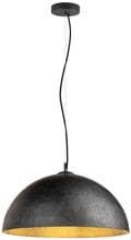 SLV FORCHINI 50 Pendelleuchte, E27, Pendellänge 150cm, 1x max. 40W, Ø 50cm, matt schwarz/matt gold (1008535)