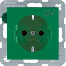 Berker 47231903 Steckdose SCHUKO mit Aufdruck "SV", erhöhtem Berührungsschutz, S.x/B.x, grün matt