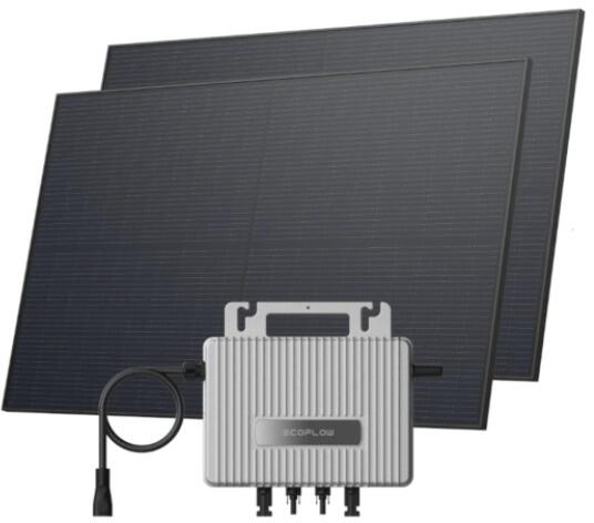 EcoFlow STREAM Mikro-Wechselrichter + 2x AE Solar 440W Solar Panel starr Bundle, IP67, mit Anschlusskabel