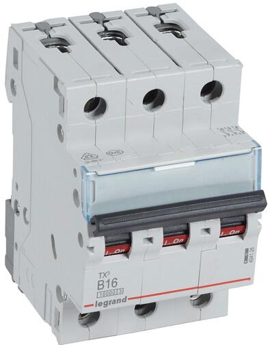 Legrand TX3 Leitungsschutzschalter, Charakteristik C, 40A, 3-Polig, 6kA, weiß (403549)