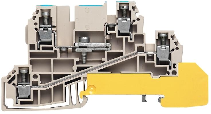 Weidmüller WDL 2.5/NT/L/PE W-Reihe Installations-Etagenklemme, Schraubanschluss, 2.5 mm², 24 A, 400 V, Anzahl Anschlüsse: 5, Anzahl der Etagen: 3, dun