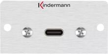 Kindermann Anschlussblende mit Kabelpeitsche, USB C-Buchse / C-Stecker, Halbblende, Aluminium eloxiert (7444000548)