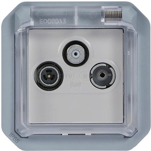 Legrand Plexo New Einsatz TV-R-SAT DVBT, UHD-TV, Satellit, Kabel-TV, Gehäuse Klasse A "LTE Ready", Multiswitch in der Farbe: Grau (069558L)