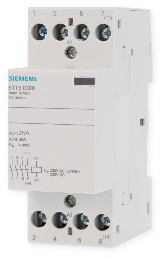 Siemens 5TT5030-0 Installationsschütz 4 Schließern, AC 230V, 400V, 25A