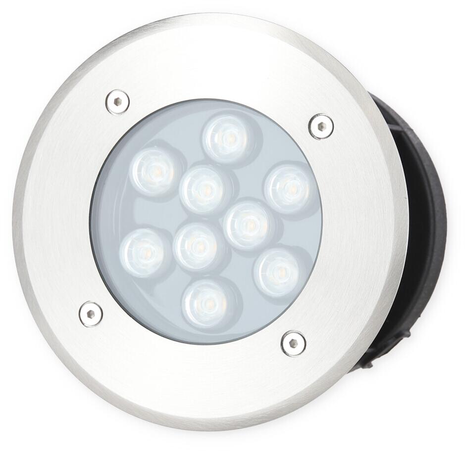 Trio Bodeneinbaustrahler BELAJA – 821660207, incl. 1x SMD LED, 9W · 1x 540lm, 3000K, nickel matt