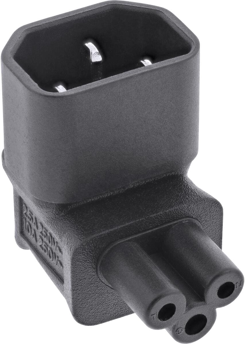 InLine Netzadapter IEC 60320 C14 / C5, oben/unten gewinkelt, 3pol. Kaltgeräte (16723G)