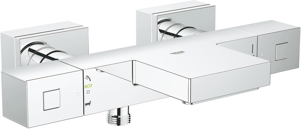 GROHE Grohtherm Cube Thermostat-Wannenbatterie, DN 15, EcoJoy und EcoButton, chrom (34497000)
