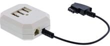 InLine TAE Adapter, TAE-F Stecker an TAE NFF + RJ11 (6P4C) Buchse, 0,2m (69901)