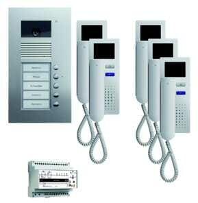 TCS PVU1650-0010 Video-Türsprechanlage zur UP, 5 Tasten, weiß/silber