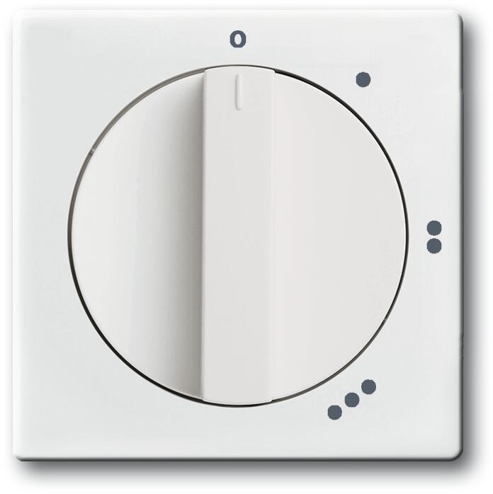 Busch-Jaeger 2542 DR/01-84 Zentralscheibe mit Drehgriff und Aufdruck, Solo, studioweiß (2CKA001710A3646)