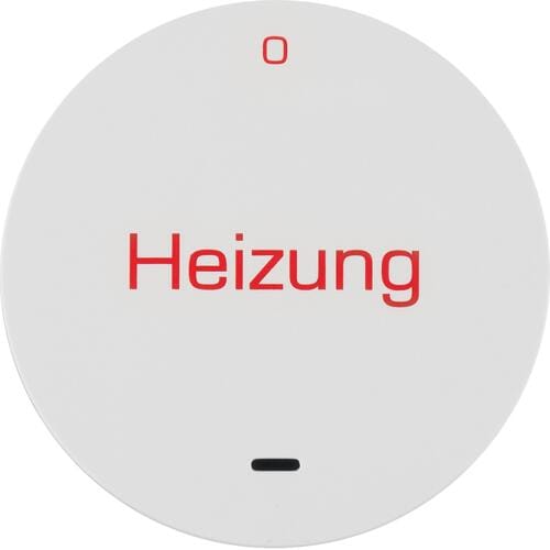 Berker 16212059 Wippe mit Linse und rotem Aufdruck "Heizung" und "0", R.x, polarweiß glänzend