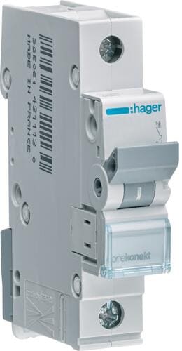 Hager MCN116 Leitungsschutzschalter 1 polig 6kA C-Charakteristik 16A 1 Modul