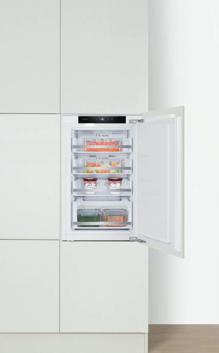 Amica EGSX 321 250 Einbau-Gefrierschrank, Nischenhöhe: 87 cm, 82 L, NoFrost, Festtürtechnik, Inverter Kompressor, weiß (1194251) Elektroshop Wagner