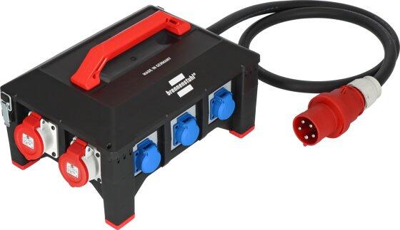 Brennenstuhl Professional Gummi-Stromverteiler, 2m Kabel, 1xCEE 32A, 2xCEE 16A, 6x Schuko, schwarz (9150630161)