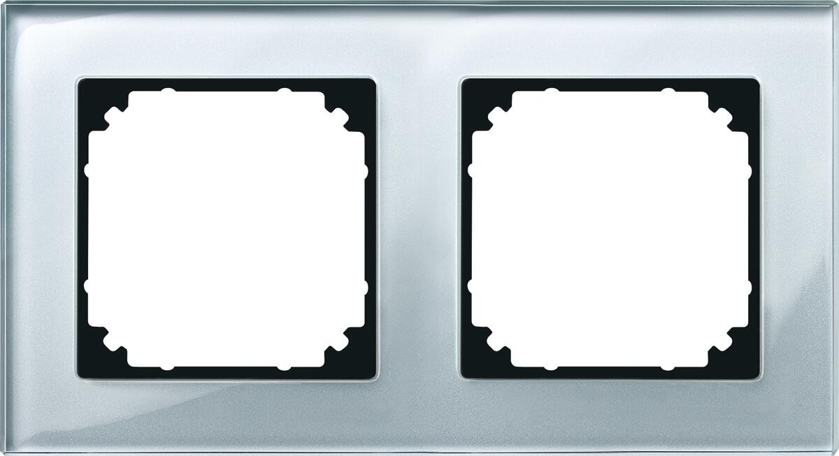 Merten 489260 Echtglasrahmen, M-PLAN, 2fach, Diamantsilber