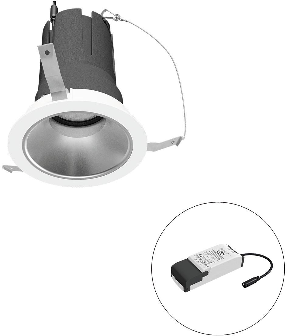 EVN SELECTO LED Deckeneinbau, rund, drehbar, IP20, 220-240V/AC, 18W, 4000K, 2205lm, inkl. Netzgerät, Phase, Reflektor silber/matt, 6.441,00cd, mediums