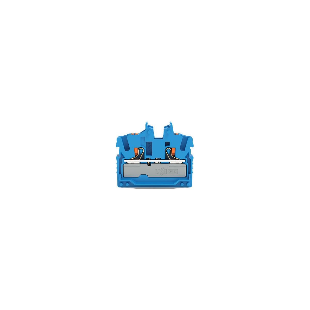 Wago 2252-324 2-Leiter-Mini-Durchgangsklemme mit Drücker, 2,5mm², Push-in Cage Clamp, blau
