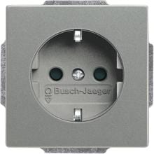 Busch-Jaeger 20 EUCBLI-803 SCHUKO Steckdosen-Einsatz Busch-steplight mit Nachtorientierungslicht, Carat, graumetallic (2CKA002013A5458)