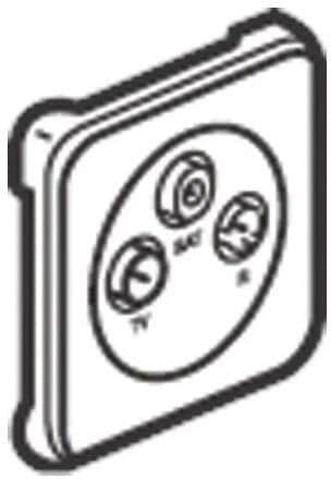 Legrand 776773 Abdeckung Antennen-Steckdose, 3-Loch TV-R-SAT System, Creo, Pro21, Ultraweiß