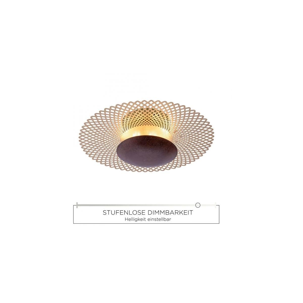 Paul Neuhaus LED Deckenleuchte, rost-gold, indirekt, blendfrei, dimmbar,  Memory Funktion, 18W, 2250lm (6551-48) Elektroshop Wagner