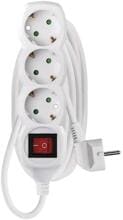 EMOS P1323R Steckdosenleiste, 3 Steckdosen, 3m, 1,5mm², Schalter, weiß (1922130308 )