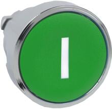 Schneider Electric ZB4BA331 Drucktaster, Frontelement, Harmony XB4, Metall, 22mm, beschriftet I, tastend, grün