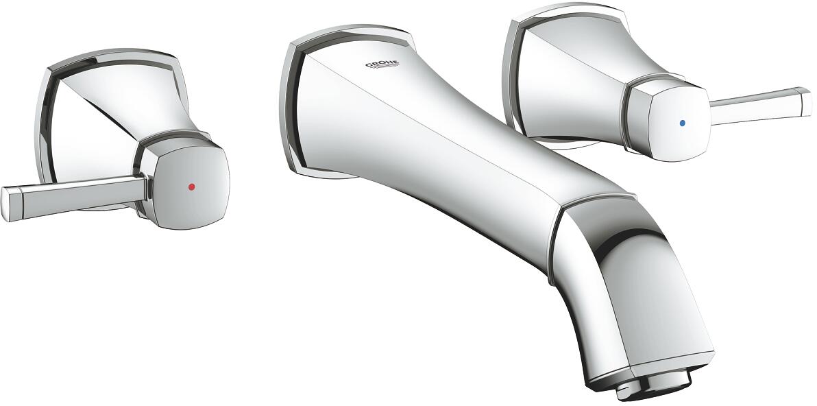 GROHE Grandera 3-Loch-Waschtischbatterie, Wandmontage, Ausladung 234 mm, EcoJoy, chrom (20415000)