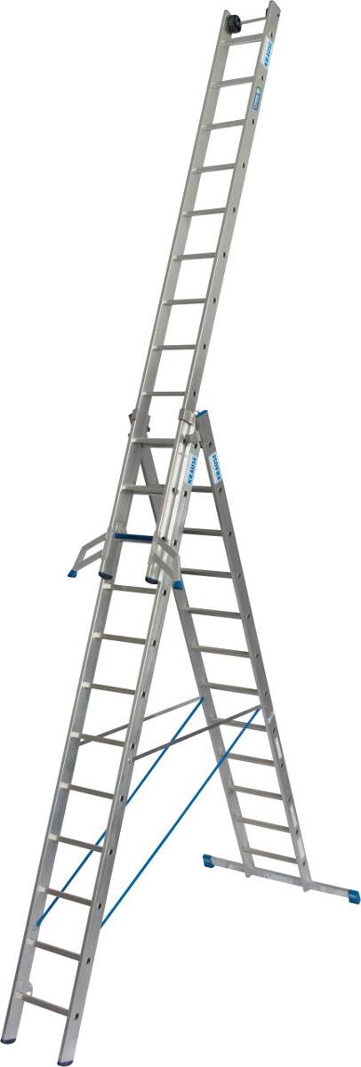 Krause 131676 Stabilo Vielzweck-Leiter +S, Aluminium, 3x12 Stufen