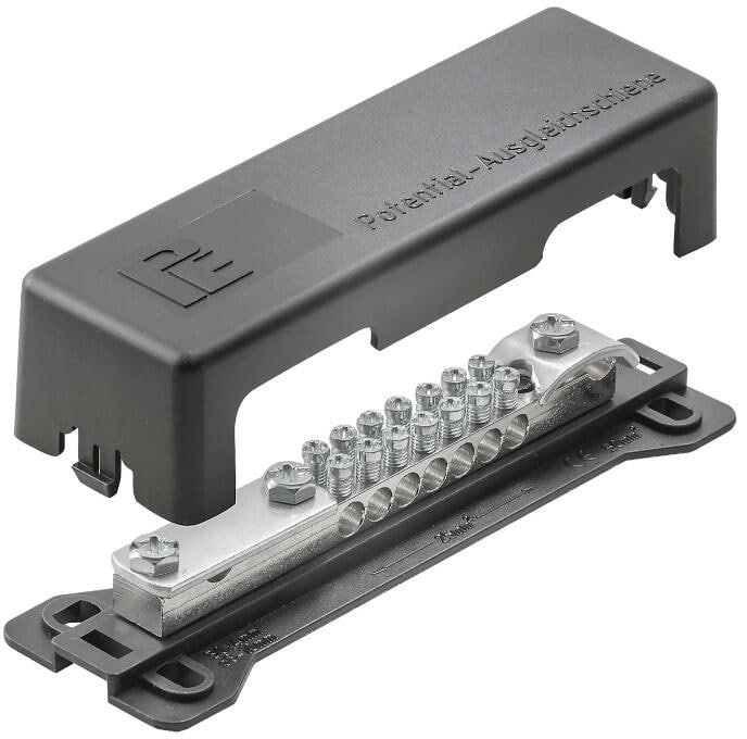 Potentialausgleichsschiene mit Anschluss für 7x2,5 - 25 mm² | 718.165 Potentialausgleichsschiene mit Anschluss für 7x2,5 - 25 mm² | 718.165
