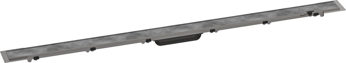 hansgrohe RainDrain Rock Fertigset Duschrinne 1300 kürzbar und befliesbar, Edelstahl, (56034000)