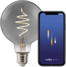 Nordlux Smart E27, G95 Leuchtmittel, 1800K, 100L, 4,7W, Kugel-∅ 950mm, rauchfarben (2280162747)