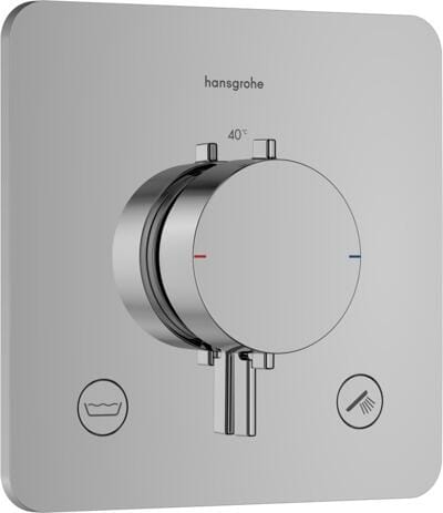 hansgrohe Ecostat Comfort Q Thermostat Unterputz für 2 Funktionen mit integrierter Sicherungskombination nach EN1717, Metall, 25,7 l/min, Chrom, (3371