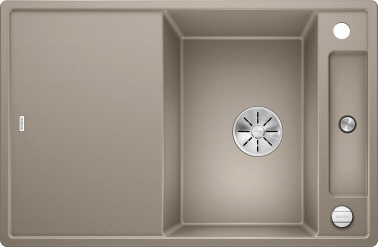 Blanco Axia III 45 S Granitspüle mit Ablauffernbedienung/Glasschneidbrett, reversibel, tartufo (523190)