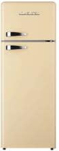 Wolkenstein GK212.4RT SC Stand Retro Kühl-Gefrierkombination, 54,5 cm breit, 211 L, LED-Beleuchtung, creme