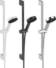 hansgrohe Pulsify Select S Duschset 105 3 Strahlarten Relaxation mit Duschstange 65 cm, Metall, 11,4 l/min, 105 mm