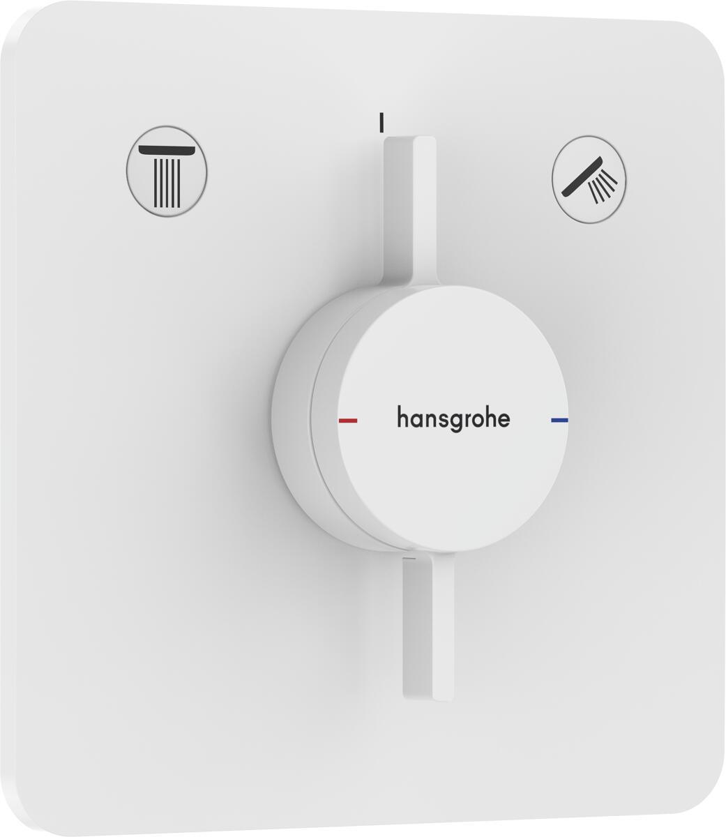 hansgrohe DuoTurn Q Mischer Unterputz für 2 Funktionen, Metall|Kunststoff, 29,5 l/min, Mattweiß (75414700)