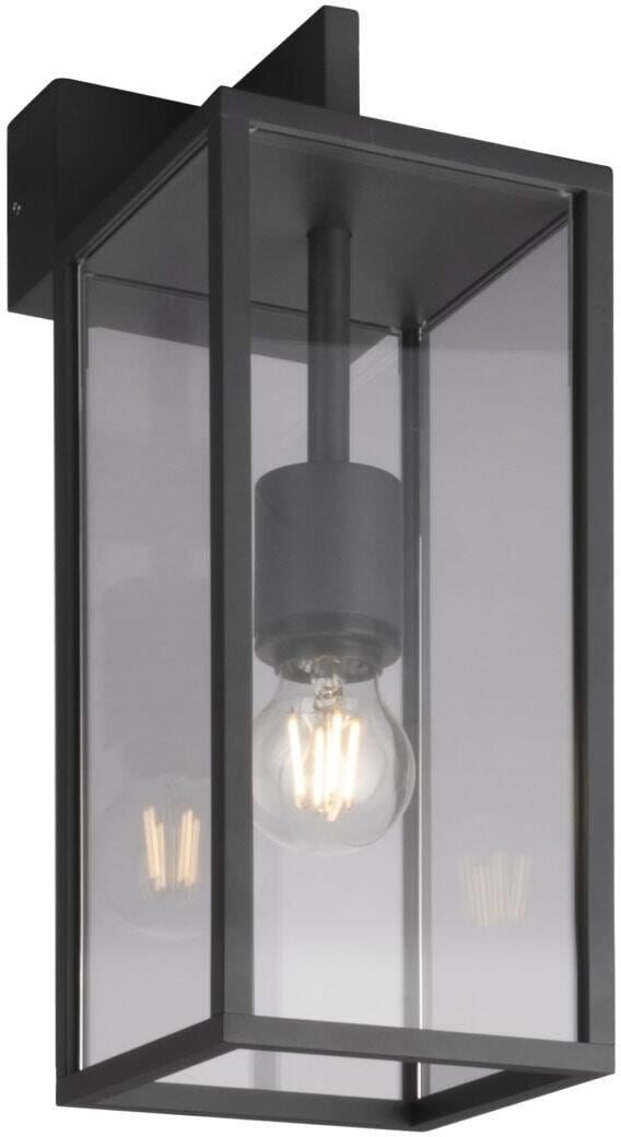 LCD Außenwandleuchte, 1xE27, Glas, Graphit (5072)