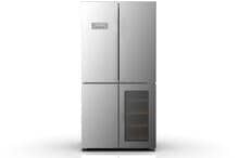 Wolkenstein WCD595EWTSNF IX Stand Side-by-Side Kombination Cross Door, 90,5 cm breit, 606 L, NoFrost, Weinschrank, Holiday-Modus, ECO-Modus, Kindersicherung, Edelstahl Antifingerprint