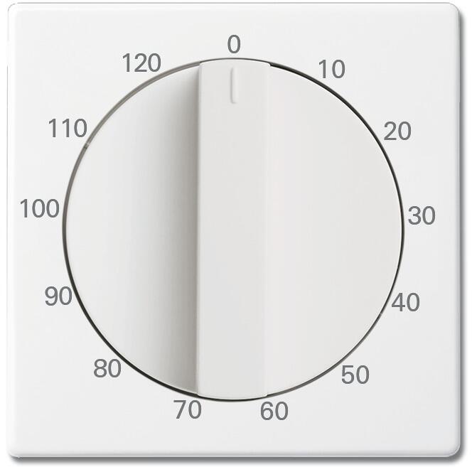 Busch-Jaeger 1771-84-103 Zentralscheibe mit Drehknopf und Aufdruck, future linear, studioweiß (2CKA001753A0301)