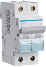 Hager MBN2XX Leitungsschutzschalter 2 polig 6kA B-Charakteristik 2 Module