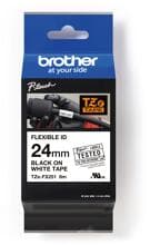 Brother TZe-FX251 Flexi-Tape laminiertes Schriftband für Beschriftungsgeräte, 24mm, 8m, schwarz/weiß